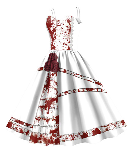 Vestido Halter De Mujer Con Estampado Halloween Thriller