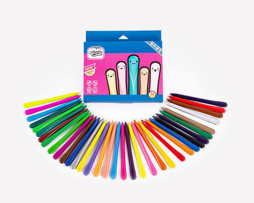 A Lápis Magic Triangular Crayons Mágico Giz Cera Caixa