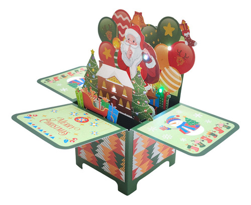 / Cartão Comemorativo De Natal Cartão De Iluminação Musical