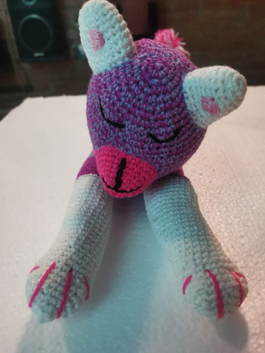 Amigurimi Gatito De Colores Tejido A Crochet Tejido A Mano
