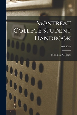 Libro Montreat College Student Handbook; 1951-1952 - Mont...