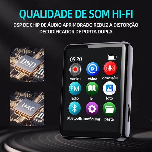 Mp4 Play Leitor De Mp3 E Mp4 Com Tela De 1,77'' Gn-406