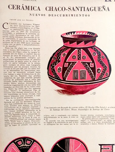 Cerámica Chaco-santiagueña 1935 Wagner Hauenschild Prensa (Usado)