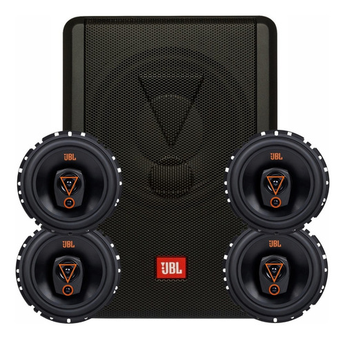 Caixa Jbl Ativa Amplificada Sw8ams 200w + 4 Alto Falantes 6
