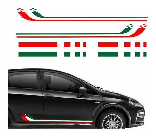 Adesivo Faixa Lateral Capo Mala Fiat Punto Italia Pntof24