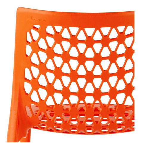 Silla Moderna Para Comedor Terraza De Polipropileno Durable Estructura De La Silla Naranja