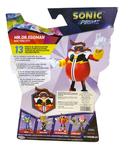Sonic Prime Mr Dr Eggman New Yoke City Figura 13cm Jakks Cf