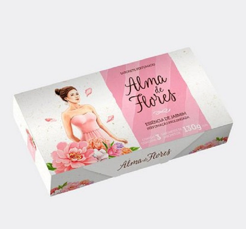 Estojo Alma De Flores Jasmim Com 3 Sabonetes - 390g