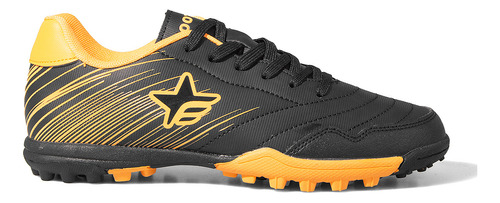 Botines Pista Footy 3003b Negro Naranja Niño