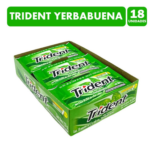 Trident Verde Yerbabuena - Chicles (caja Con 18 Uni)