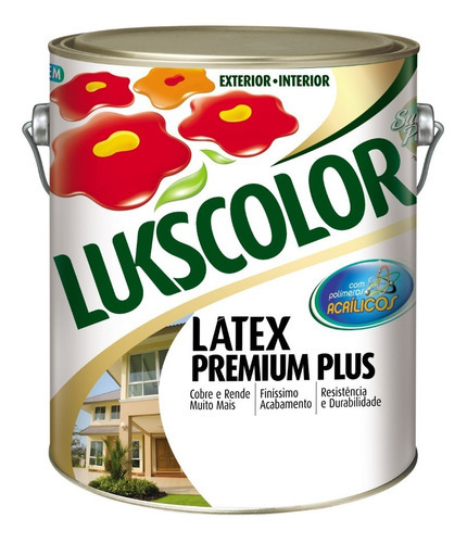 Tinta Latex Premium Plus 3,6 Litros Lukscolor Perfumada Cor Amarelo Canario