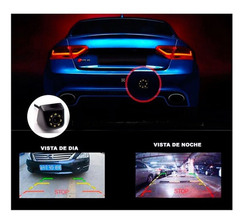 Imagen 8 de 8 de Camara De Reversa Con 8 Leds Curva Rca