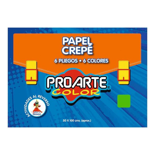 Carpeta Papel Crepe 6 Pliegos 6 Colores Proarte