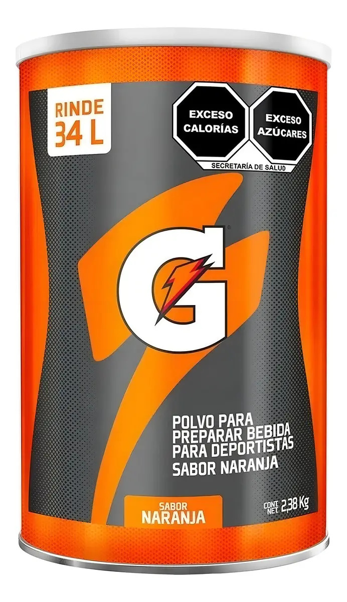 Gatorade En Polvo Color Naranja 2.38kg Rinde 34 L