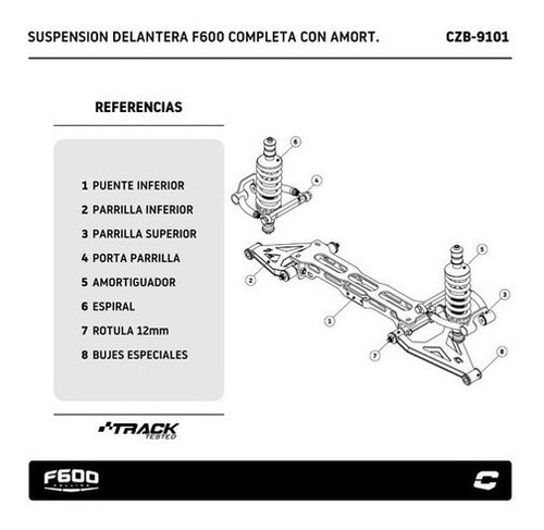 Imagen 3 de 8 de Tren Delantero Fiat 600 Laser Collino C/ Amort. Regu. Full