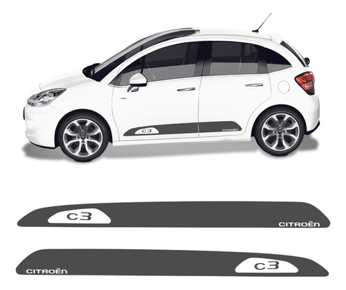 Kit Faixa Citroen C3 2013/2019 Adesivo Lateral Decorativo