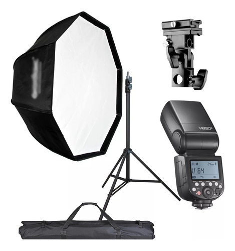 Kit Octabox 80cm + Flash V850ii + Tripié 2.10m + Bracket B