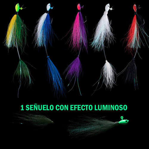 5 Señuelos Bailarinas De 28g (1oz) Plumero Largo Multicolor