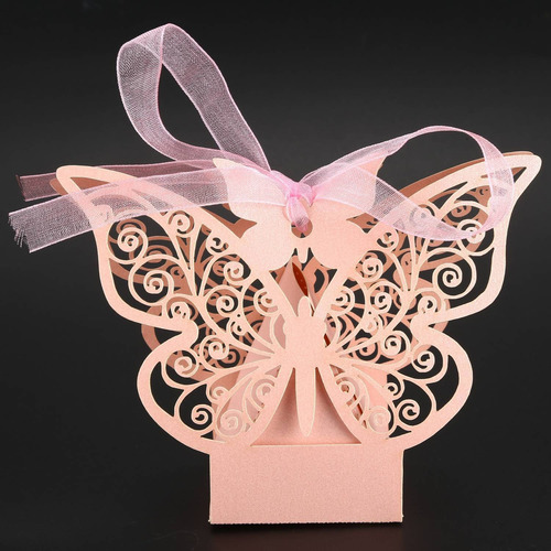 Para Caja De Recuerdos De Boda Con Forma De Mariposa, 50