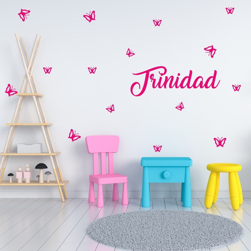 Decoración Con Vinil Infantil Nombre Y Figuras Envio Gratis