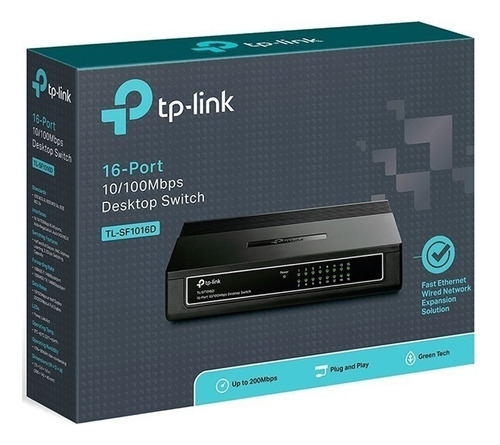Switch 16 Puertos Tp-link 10/100 Mbps Tl-sf1016d Plug & Play