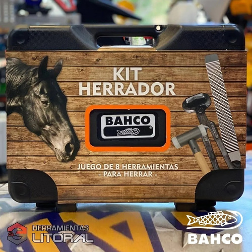 Imagen 7 de 9 de Kit Para Herrar 8 Herramienta Bahco Herrador Tenaza Desvasar