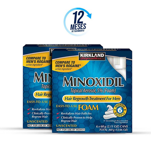 Minoxidil Kirkland 5% Espuma / Foam 12 Meses De Tratamiento