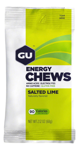 Gomita Running Gu Energy Chews Salted Lime Caja 12pz Guchews