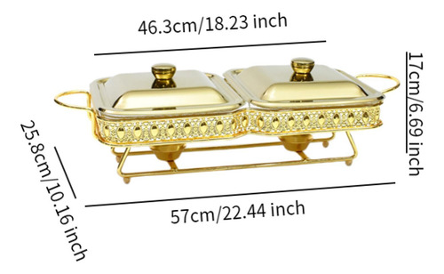 Plato De Frotamiento Para Servidor De Buffet, Accesorios Oro