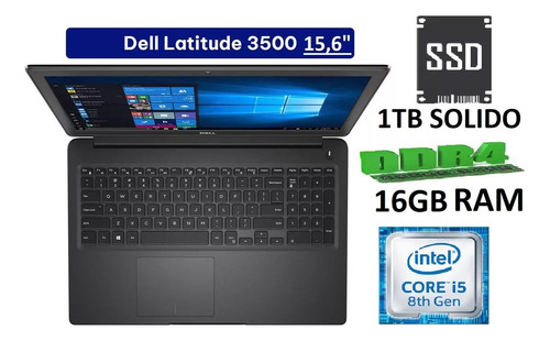 Laptop Dell Core I5 8th Generación 15,6.  16gb Ram 1tb Ssd