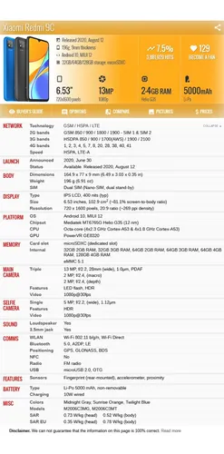 Xiaomi Redmi 9c M2006c3mt 3g 64gb Dual Sim Duos