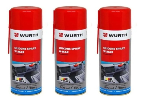 3 Silicone Spray Wurth Lubrifica Esteira Moto 300ml