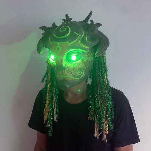 Divertida Máscara De Látex Lifelik Para Elfo Verde De Hallow