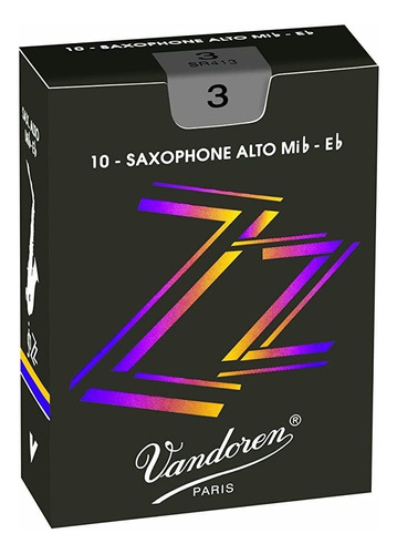 Vandoren Zz Saxofón Del Alto Cañas # 3, Caja De 50.