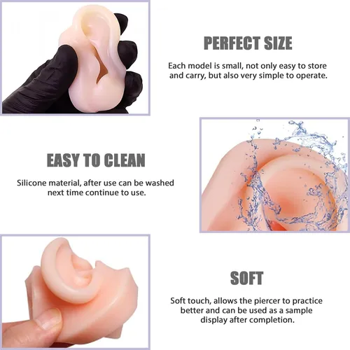 7 Piezas De Piercing Para Practica, Simulacion De Silicona S