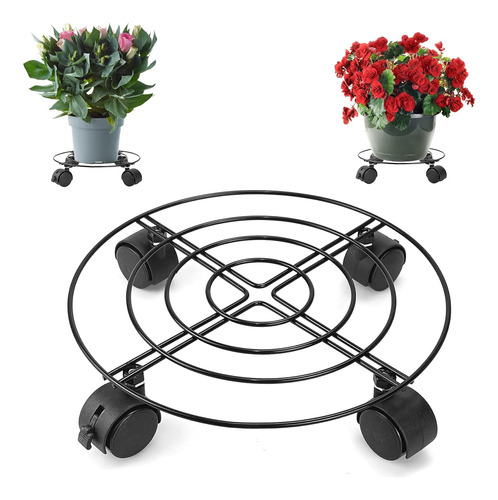 Carrito Plantas Ruedas, Soporte De Metal De 10.6 Pulgad...