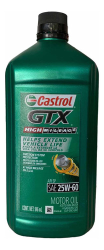 Aceite Castrol Gtx 25w-60 Alto Kilometraje