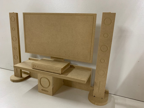 Juego Mueble Tv Para Casa De Muñeca