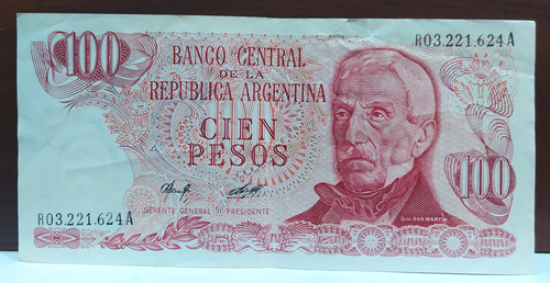 Antiguo Billete 100 Pesos Ley Reposición Bottero 2411