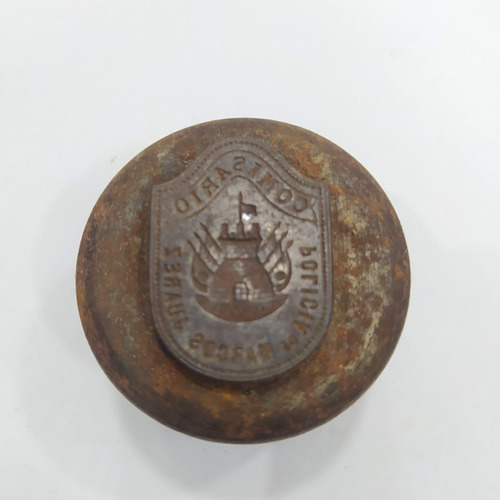 Antiguo Cuño Para Insignia Comisario Polícia Marcos Juarez