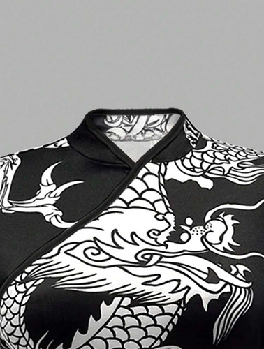Vestido Corto Oriental Dragones Quipao Aesthetic Importado
