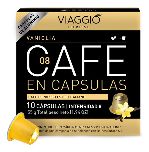 Cafe En Capsulas Viaggio Espresso Vainilla
