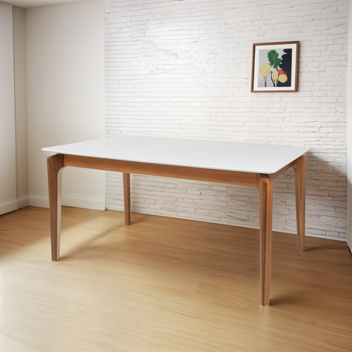 Mesa De Jantar 6 Lugares Rertangular Tampo Em Madeira Wt
