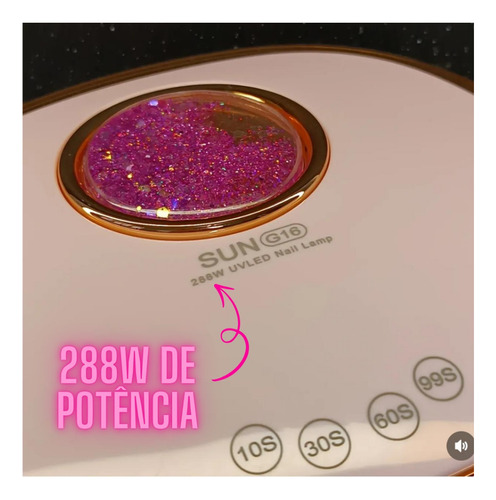 Cabine De Unhas Sun G16 288w Detalhes Dourados