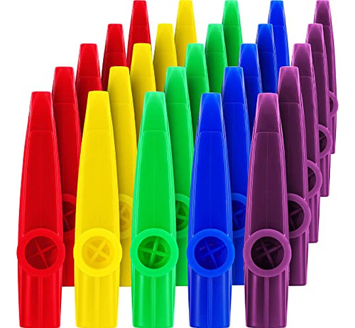 Kazoo Plástico Con Diaphragmas De Flauta, 5 Colores (25