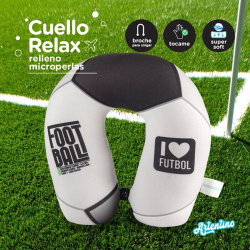Imagen 2 de 6 de Almohada Cuello Viaje Relax Cómodo Pelota Fútbol Hombre Niño
