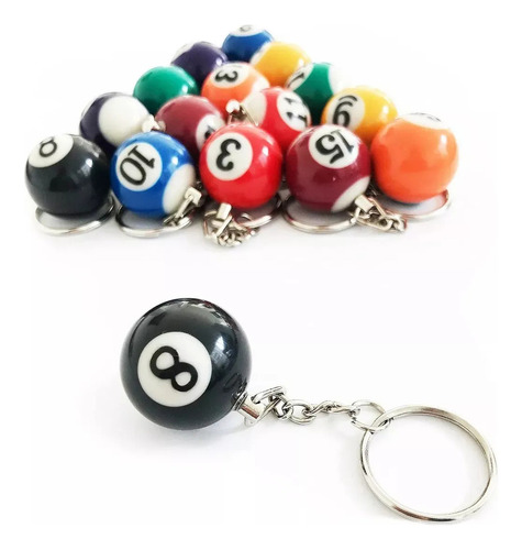 A Juego De 16 Llaveros Coloridos Con Forma De Bola De