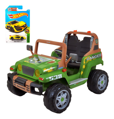 Kit Carro Elétrico Ranger E Carrinho Hot Wheels Sortido