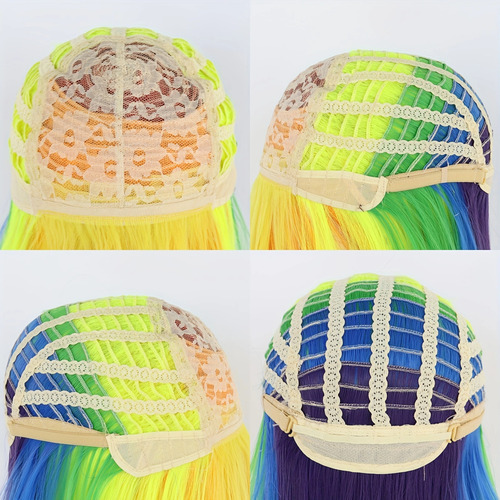 New Rainbow Dash Cosplay Long Straight Rainbow Synthetic