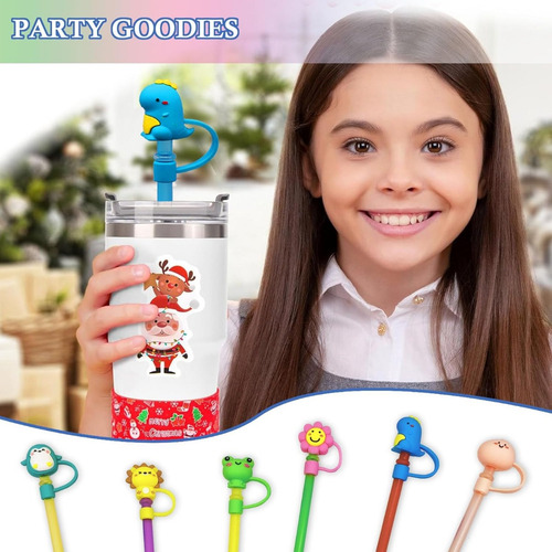 20pzs Tapones Con Popote De Silicona Reutilizables Para Bebe